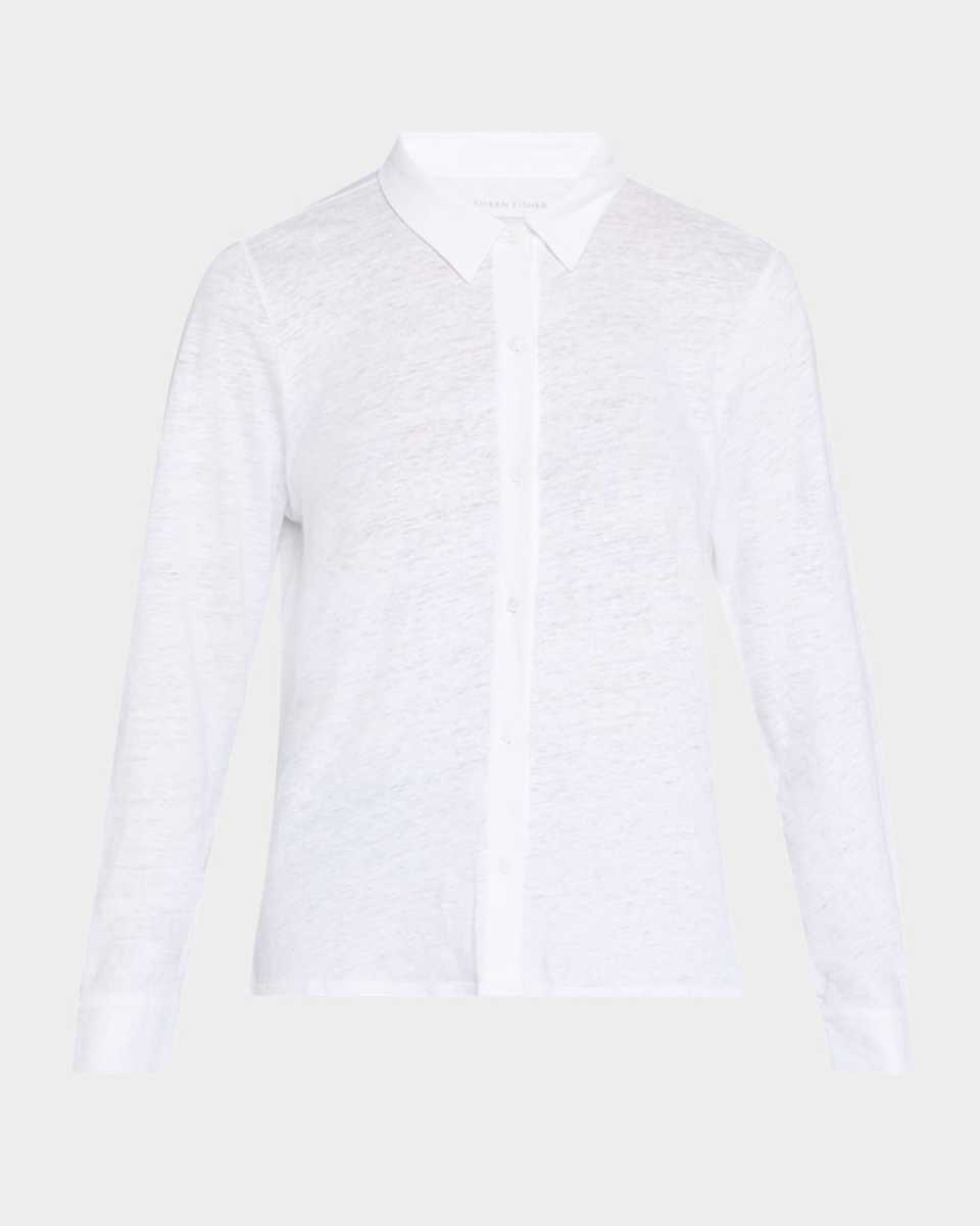 Button-Down Organic Linen Jersey Shirt
